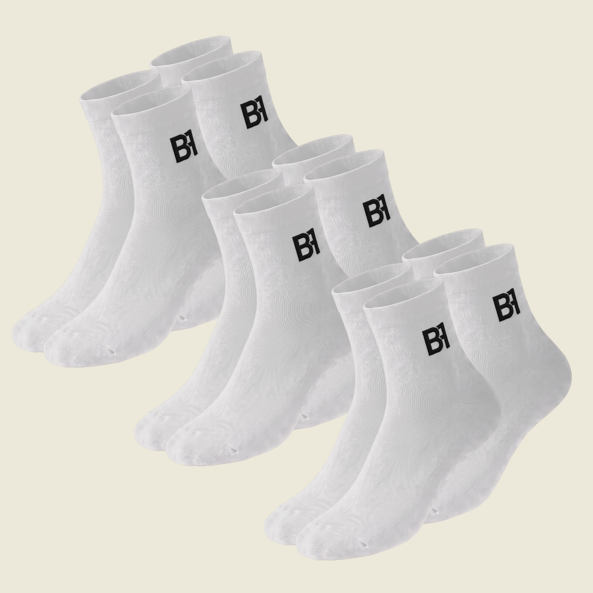BIOFIT Modal Socks – The All White 6