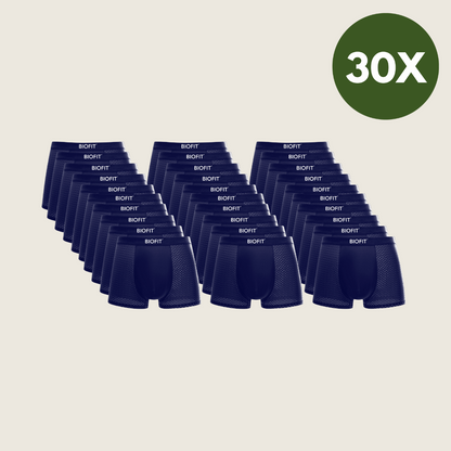 Pack de 30 bóxers de bambú BIOFIT® en color azul