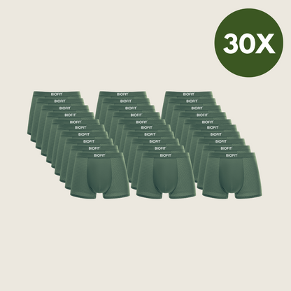 BIOFIT® Bóxers de bambú, paquete de 30, color verde
