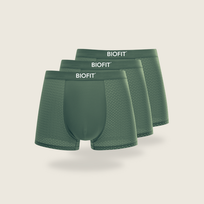 Pack de 3 bóxers de bambú BIOFIT® de color verde