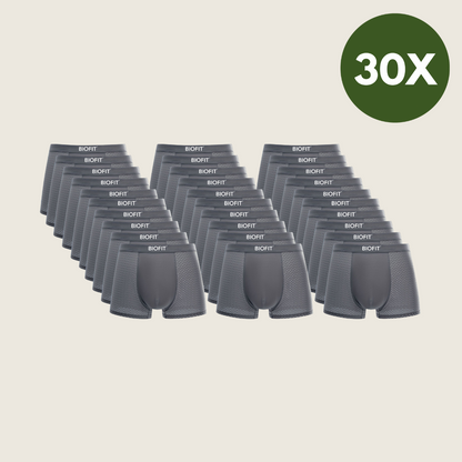 Pack de 30 bóxers de bambú BIOFIT® en color gris