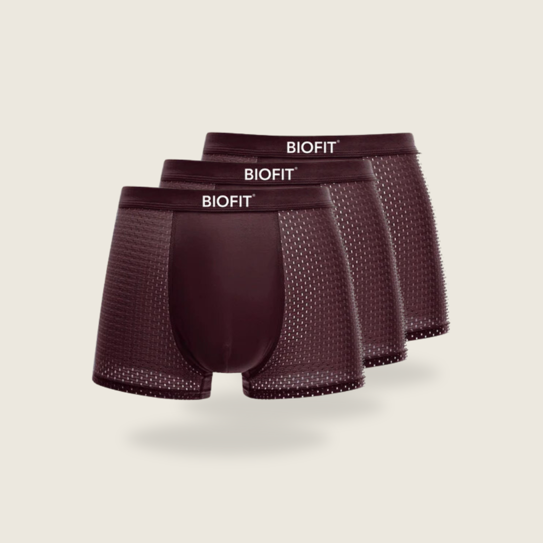 Pack de 3 bóxers de bambú BIOFIT® en color rojo