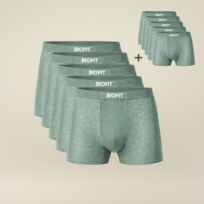 BIOFIT® Essentials Boxer Trunks 5-Pack Green | + 5 FREE