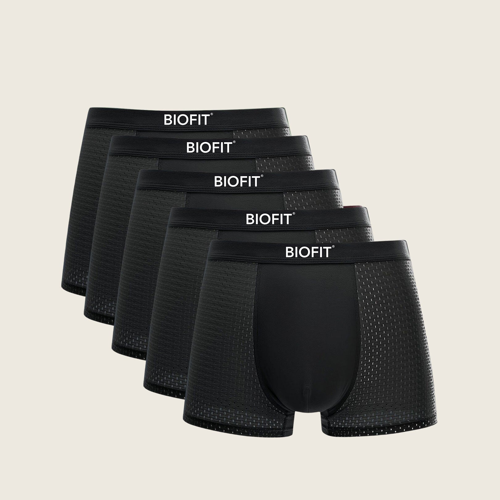 Pack de 5 bóxers de bambú BIOFIT® en color negro