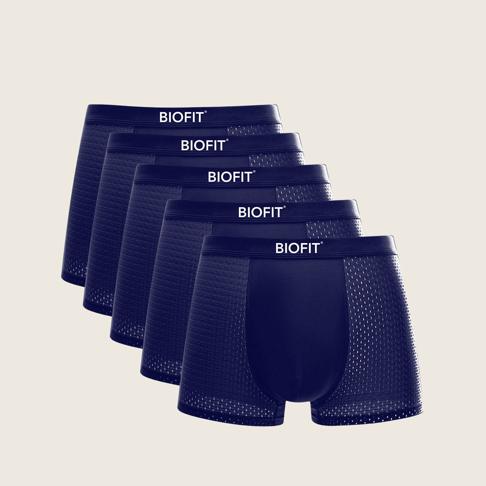 Pack de 5 bóxers de bambú BIOFIT® en color azul